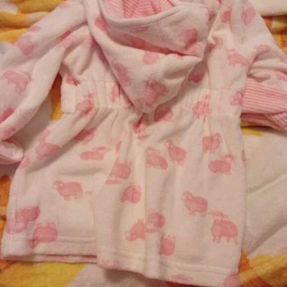 Carter's Just One You Baby Girls Sheep Bath Robe Pink New 0-9m - Picture 3 of 3